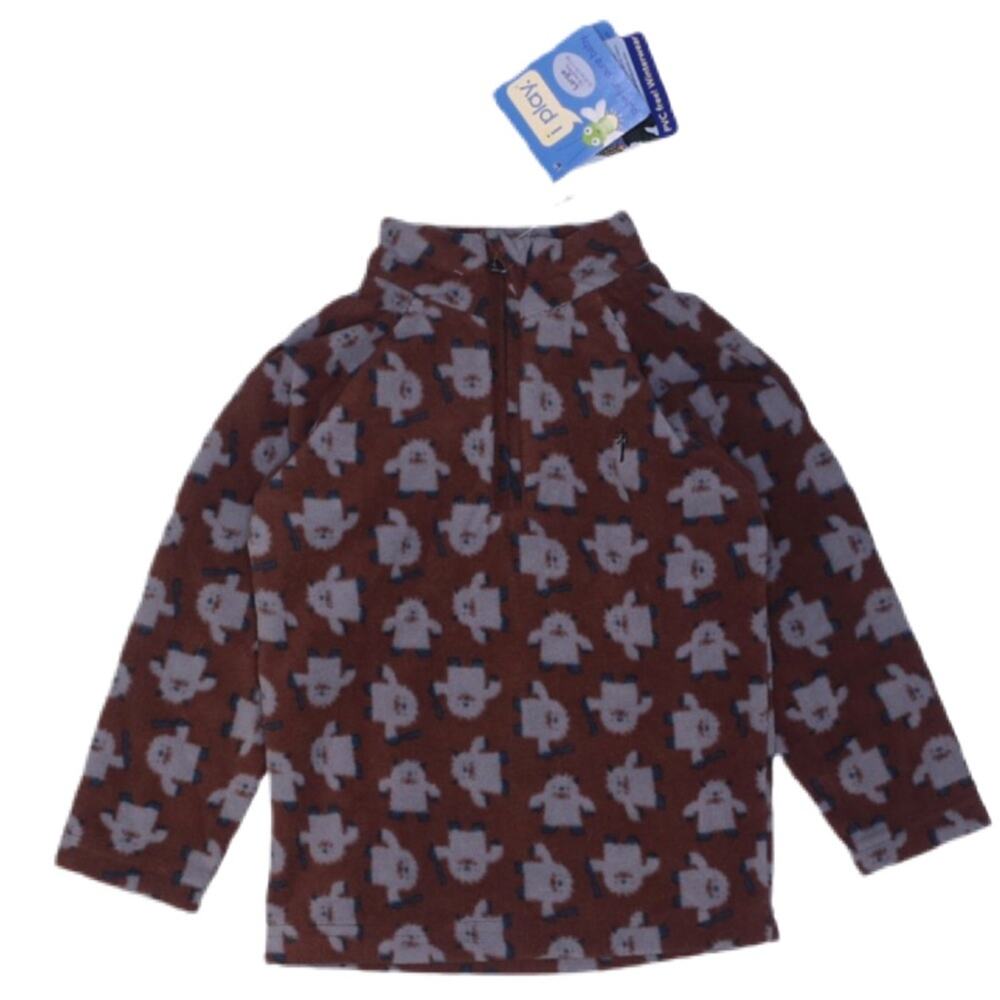 I Play Yeti Quarter Zip Fleece Pullover Jacket 12M Brown